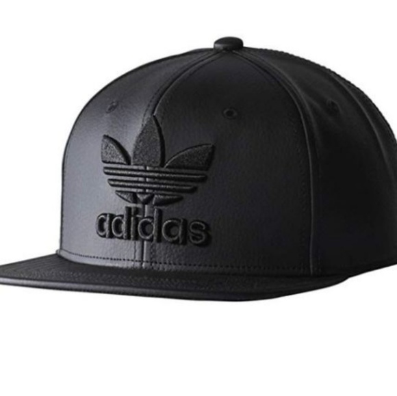 adidas black leather hat